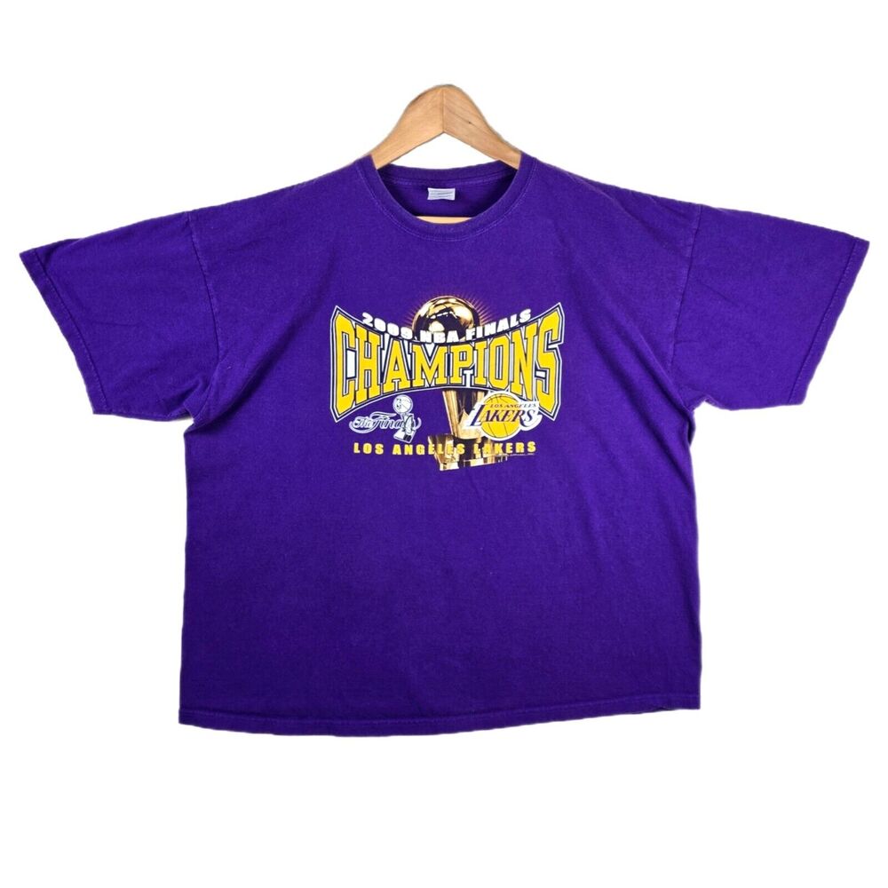 2009 NBA Finals Los Angeles Lakers Championship T-Shirt Sz XXL Purple Kobe Pau